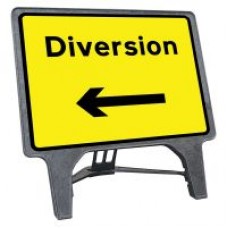 Diversion Left Q Sign